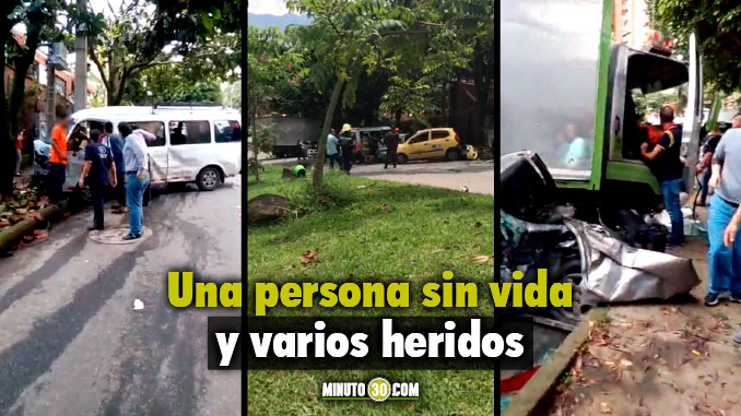 EN VIDEO: Camión perdió los frenos en El Poblado y se llevó 10 vehículos por delante, entre ellos un transporte escolar