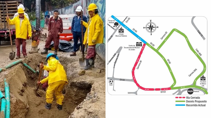 ¡Pilas! Habrá cierre de más de 90 días en vía de Blanquizal, en Medellín, por modernización del alcantarillado