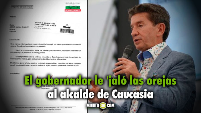 Gobernador de Antioquia le ‘jaló las orejas’ al alcalde de Caucasia porque se comprometió a demoler casas de vicio y no lo ha hecho