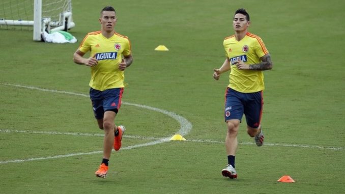Mateus Uribe junto a james rodriguez