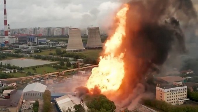 Video: Gran incendio en una central termoeléctrica cercana a Moscú dejó al menos 11 heridos