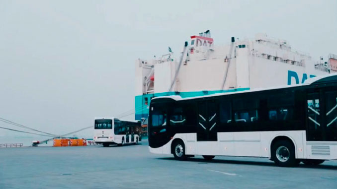 64 buses 100 % eléctricos ya están en camino a Medellín. Foto cortesía.