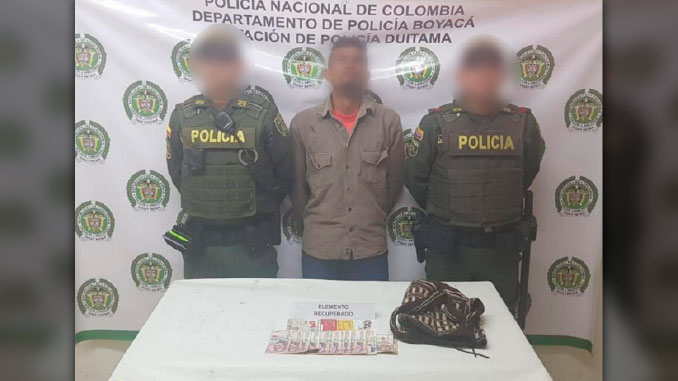 Capturado en Duitama, Boyacá. Foto cortesía Policía Nacional..