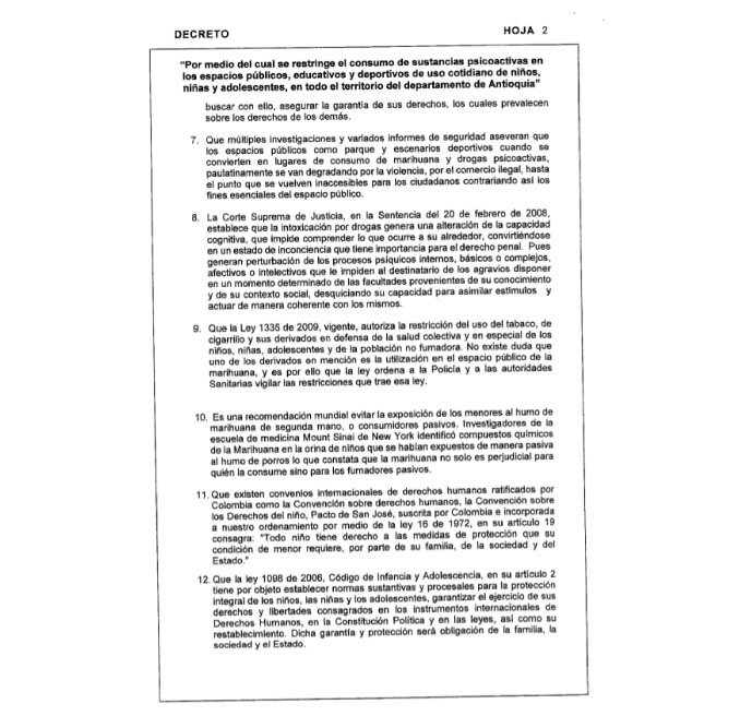 Gobernación de Antioquia expide Decreto que restringe el consumo de drogas en espacios públicos del Departamento, Cortesía. 