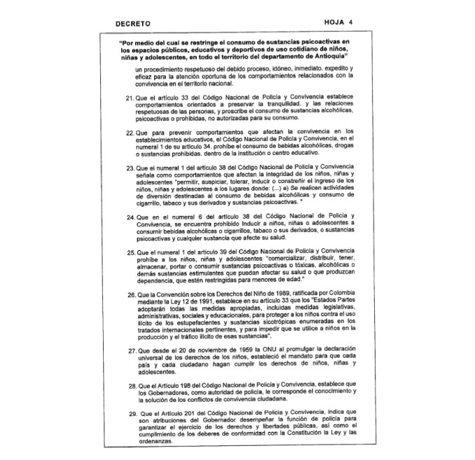 Gobernación de Antioquia expide Decreto que restringe el consumo de drogas en espacios públicos del Departamento, Cortesía. 