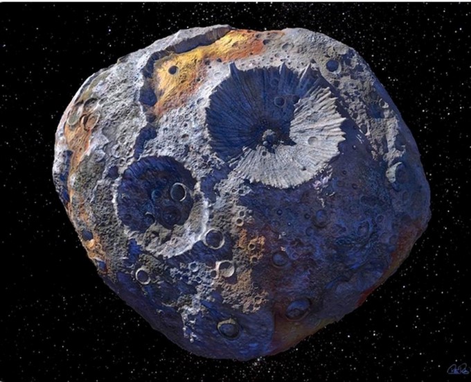 La superficie del asteroide Psique 16