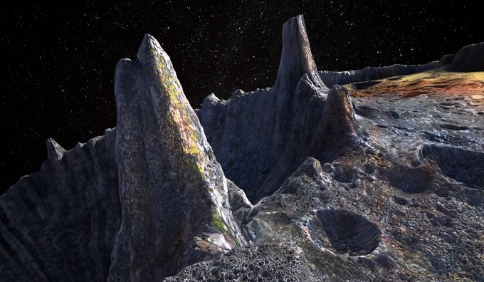 La superficie del asteroide Psique 16