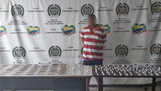 Las autoridades de Itagüí capturaron a un sujeto con casi 200 dosis de drogas tras aviso de la comunidad 1 Capturado itagui droga