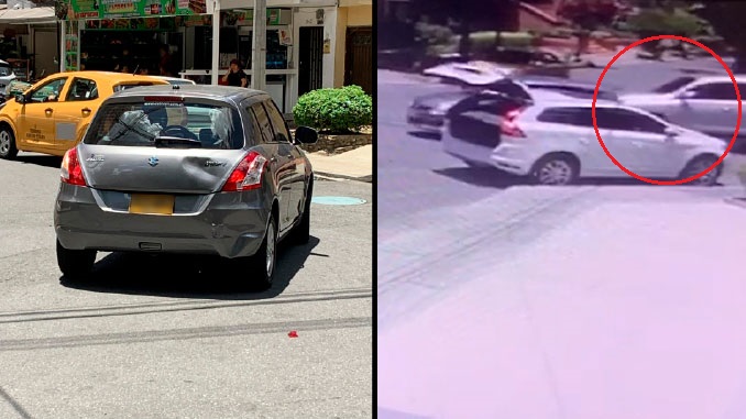 En video quedó registrado cómo un conductor se fugó tras chocar por detrás a otro carro en Laureles