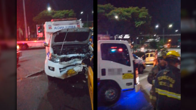 EN VIDEO: ¡Aparatoso accidente! Una ambulancia y cuatro taxis colisionaron en La Oriental con Villanueva