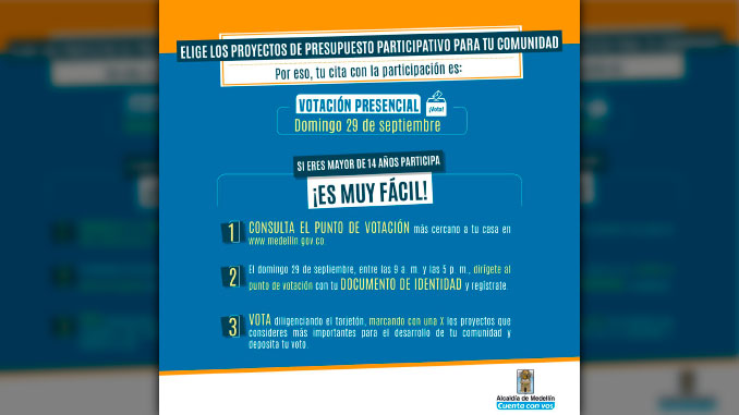 Medellín votará por el Presupuesto Participativo