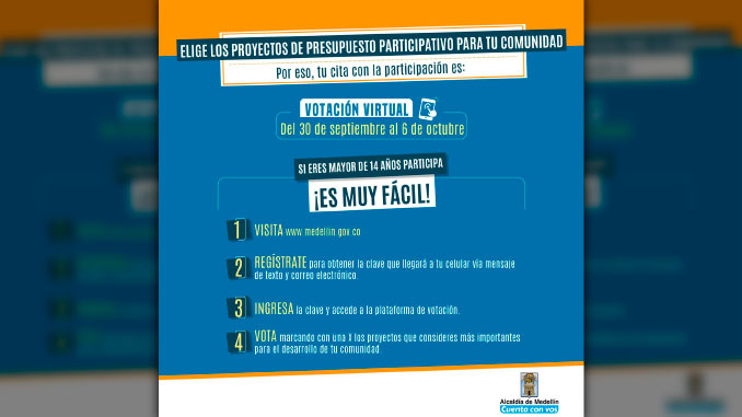 Medellín votará por el Presupuesto Participativo