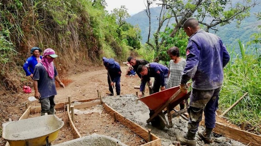 Zonas rurales de Montebello tendrán 200 nuevos metros de vía de pavimento rígido con la ayuda del Ejército