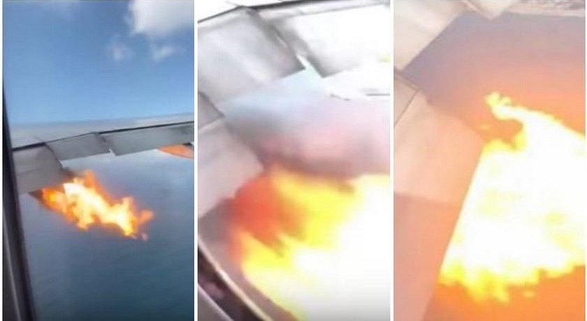 Video: ¡Qué susto!, avión tuvo que aterrizar de emergencia en Los Ángeles con llamas brotando de una turbina