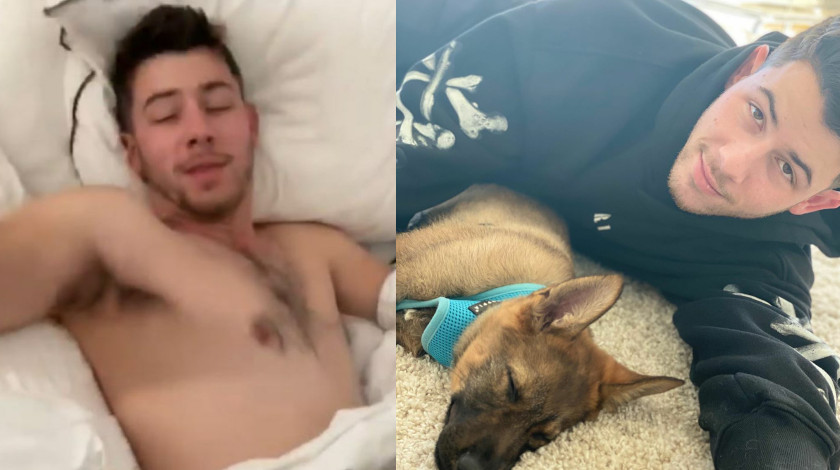 VIDEO: Al sexy Nick Jonas lo despertó el nuevo integrante de la familia de la manera más tierna posible