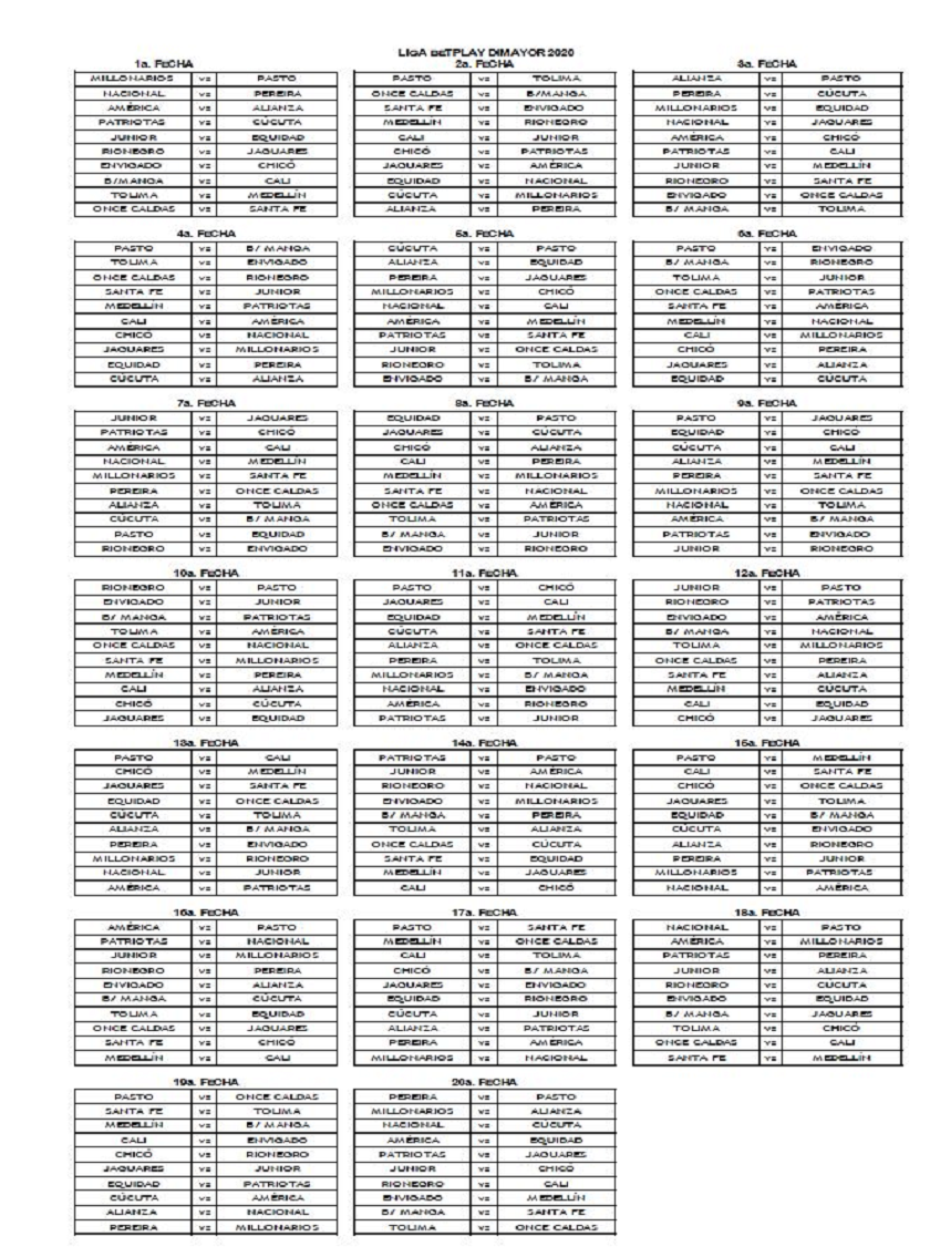 Así se jugará la Liga BetPlay DIMAYOR 2020-I - Minuto30