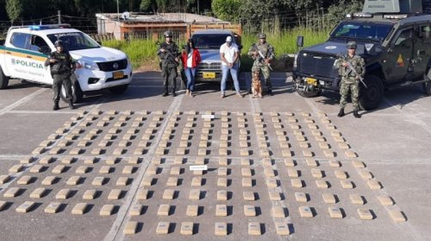 Marihuana incautada en la via Panamericana