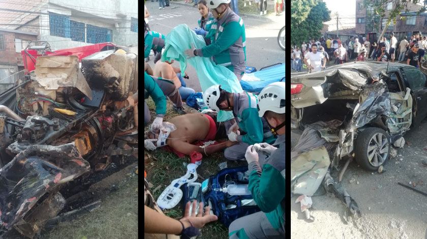 Vídeo: ¡Qué batacazo! Momento exacto cuando la volqueta embiste a los otros vehículos en el barrio Pedregal
