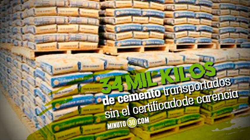 ¡Por no portar documentación! Incautan más de 20 millones en cemento en Santa Rosa de Osos