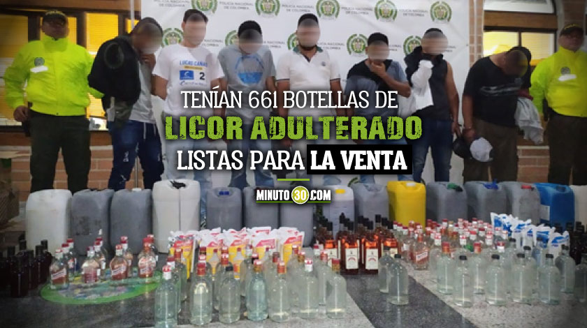 ¡Ponga cuidado con lo que se toma! Desmantelaron fábrica de licor adulterado que iba a ser vendido en el Centro de Medellín 1 7 PERSONAS FUERON CAPTURADAS EN FLAGRANCIA CUANDO FABRICABAN LICOR ADULTERADO