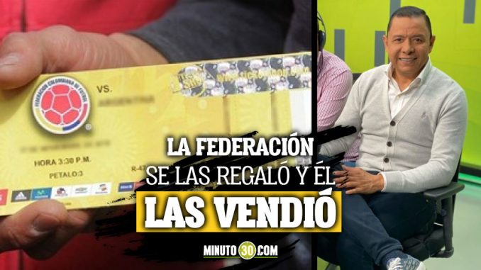 Ivan Rene Valenciano revende boletas de la Seleccion Colombia