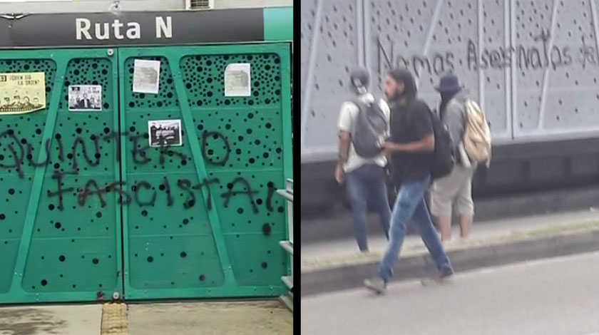 EN FOTOS Y VIDEO: Así quedó el Metroplús tras manifestación ciudadana