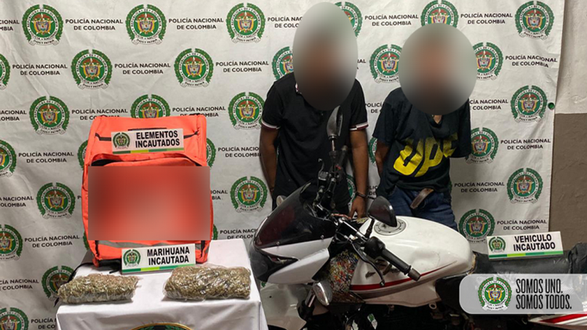 En foto: ¡Qué domicilio! Así llevaban 1.000 gramos de marihuana cuando fueron capturados 1 captura 1