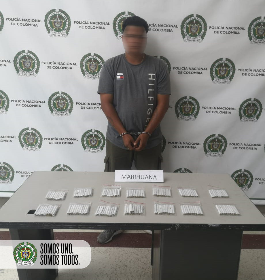 En foto: Capturado una persona que portaba consigo 140 cigarrillos de marihuana en el municipio de Bello 2 captura marihuana bello