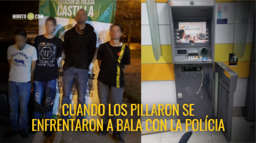 EN FOTOS Y VIDEO: Amarraron el cajero de la Loma de Robledo a una grúa y pretendían llevárselo arrastrado 1 cuatro presuntos ladrones se intentaron robar un cajero