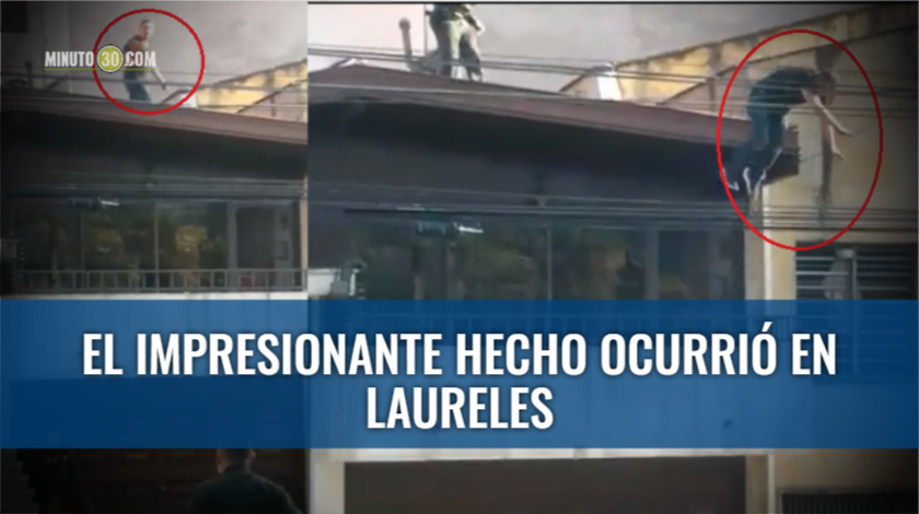 EN VIDEO: Se lanzó de un quinto piso, luego cayó de un techo y no le pasó nada 1 hombre inestable en laureles
