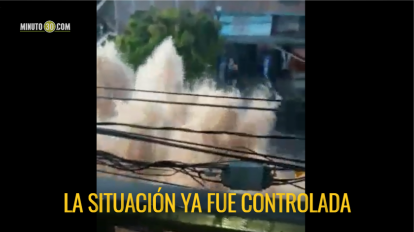 EN VIDEO: Se perdió mucha agua en Bello de cuenta de un tubo madre que se rompió
