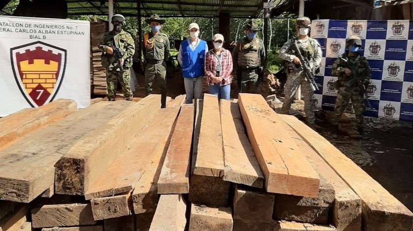 Cormacarena y fuerza pública incautó 780 bloques de madera nativa