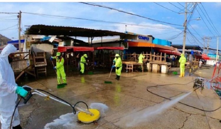 Coronavirus limpieza en Cartagena- ciudades cuarentena