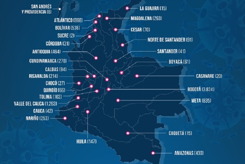 coronavirus colombia mayo 8 casos repartidos