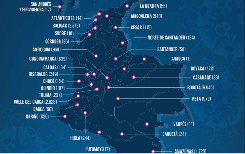 repartidos contagios por regiones