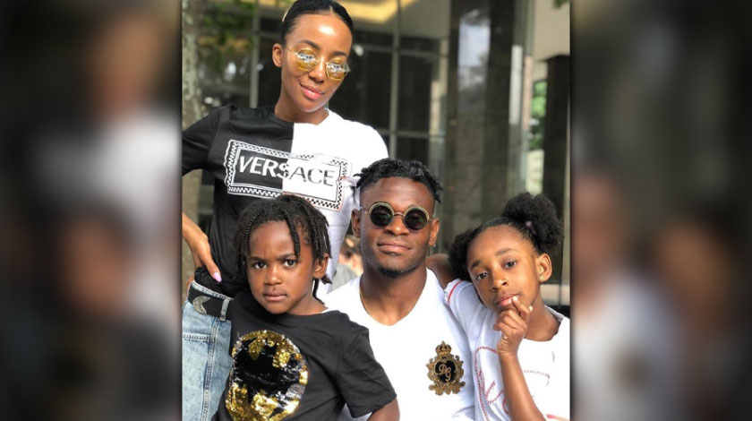 duván zapata junto a su hijo dayton y familia