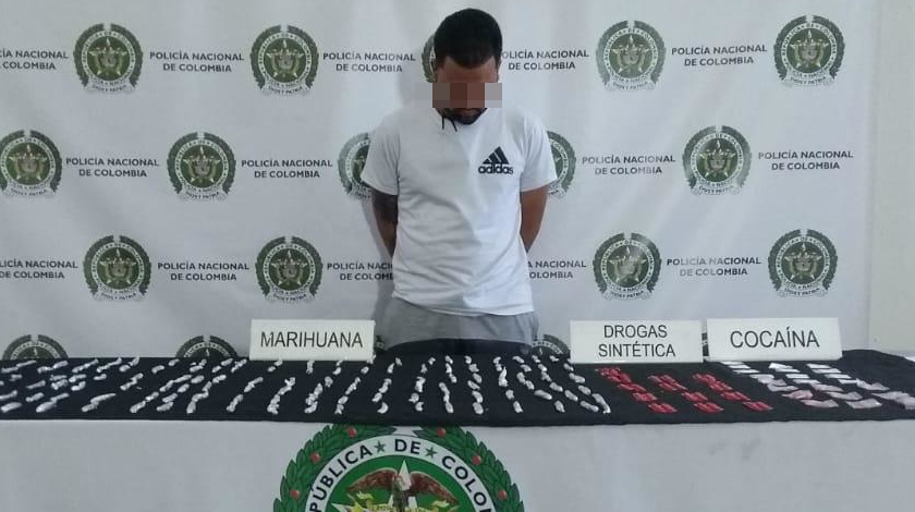 Venezolano andaba por el Centro de Medellín con un ‘surtido’ de drogas 1 venezolano capturado en el centro de medellin