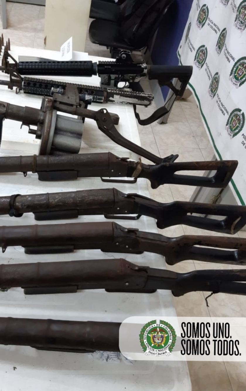 Material bélico incautado en Chocó