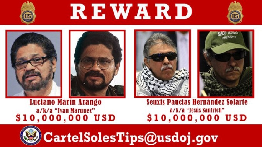 El cartel de la DEA con el que buscan a Márquez y Santrich