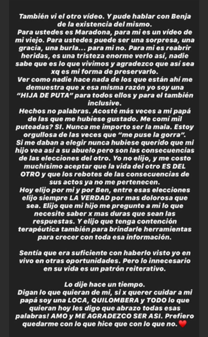 Mensaje hija Maradona 