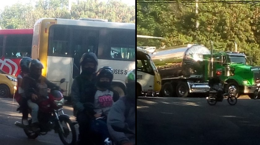 FOTOS: ¡Atentos! Reportan congestión vehicular en La Iguaná por choque entre dos tractocamiones