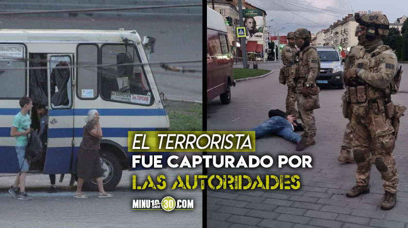 Liberan rehenes de bus secuestrado por terrorista en Ucrania1