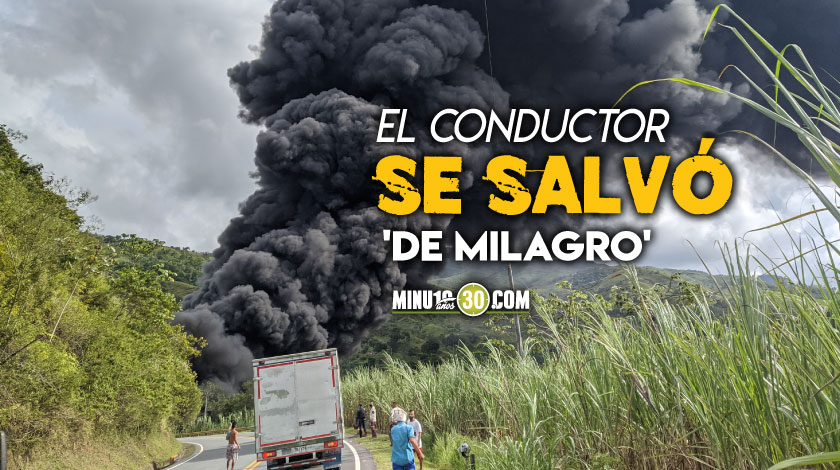 EN FOTOS: ¡Qué impresión! Se volcó un camión cisterna y se prendió en la vía a Cisneros