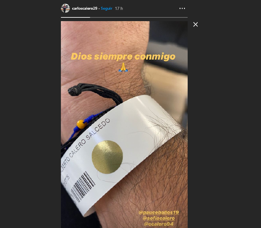 Reaparece Calero tras dar positivo para Covid: "Dios siempre conmigo"