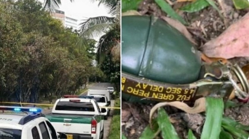 FOTOS: «En ningún momento fue lanzada esa granada» cerca a la Clínica de la Policía en Envigado, el comandante de la MEVAL