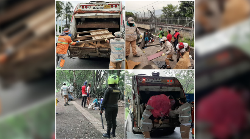 FOTOS: En varias zonas de Medellín desmontaron cambuches armados por habitantes de calle 