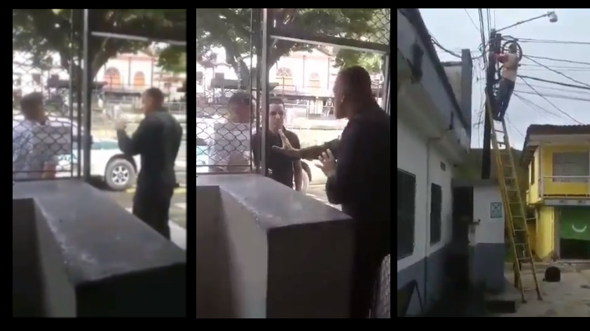 Discusión alcalde de Briceño y comandante por corte de luz