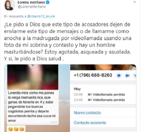 Lorena Meritano es víctima de acoso 