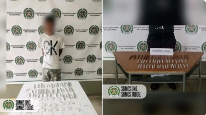 ¡Bien surtidos!, un capturado y un menor aprehendido con marihuana y cocaína en Manrique 1 manrique capturados