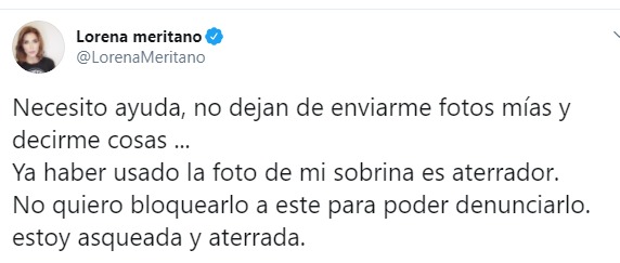 Lorena Meritano es víctima de acoso 
